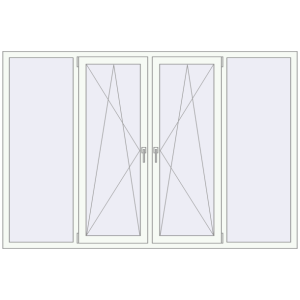 Buy Tilt-and-Turn 2300x1540 mm KORSA BASE (Euro-Design 60) RAL 9016 Traffic white two-sided