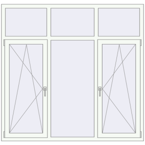 Buy Tilt-and-Turn 1800x1730 mm KORSA ENERGY-SAVING (SYNEGO MD) RAL 9016 Traffic white two-sided