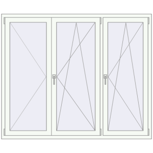 Buy Tilt-and-Turn 1800x1500 mm KORSA ENERGY-SAVING (SYNEGO MD) RAL 9016 Traffic white two-sided