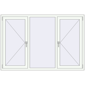 Tilt-and-Turn 1800x1200 mm KORSA STANDARD (Euro 70) RAL 9016 Traffic white two-sided. View from inside Buy Tilt-and-Turn 1800x1200 mm KORSA STANDARD (Euro 70) RAL 9016 Traffic white two-sided