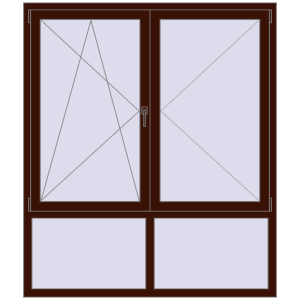 Buy Tilt-and-Turn 1520x1770 mm KORSA BRILLANT BLACK_CHERRY two-sided