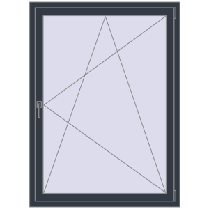 Buy Tilt-and-Turn 1100x1500 mm KORSA RENOVATION (SYNEGO MD) ANTHRACITE_GREY_STRUKTURAL two-sided