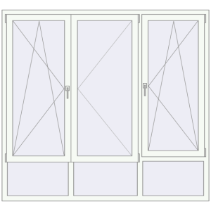 Tilt-and-Turn 1950x1800 mm KORSA ENERGY-SAVING (SYNEGO MD) RAL 9016 Traffic white two-sided. View from inside Buy Tilt-and-Turn 1950x1800 mm KORSA ENERGY-SAVING (SYNEGO MD) RAL 9016 Traffic white two-sided