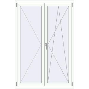 Tilt-and-Turn 1150x1700 mm KORSA STANDARD (Euro 70) RAL 9016 Traffic white two-sided. View from inside Buy Tilt-and-Turn 1150x1700 mm KORSA STANDARD (Euro 70) RAL 9016 Traffic white two-sided