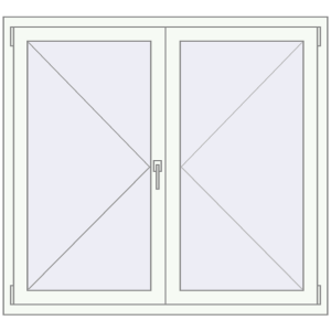 Buy Tilt-and-Turn 1340x1230 mm KORSA BRILLANT RAL 9016 Traffic white two-sided