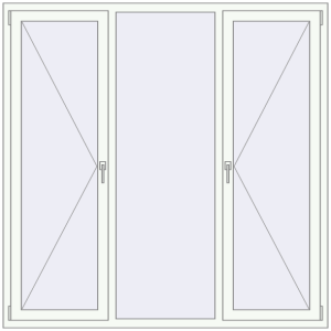 Buy Tilt-and-Turn 1800x1800 mm KORSA Altest Pony 375 RAL 9016 Traffic white two-sided