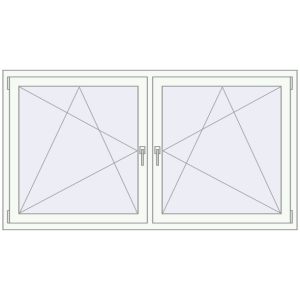 Buy Tilt-and-Turn 1845x1000 mm KORSA ENERGY-SAVING (SYNEGO MD) RAL 9016 Traffic white two-sided