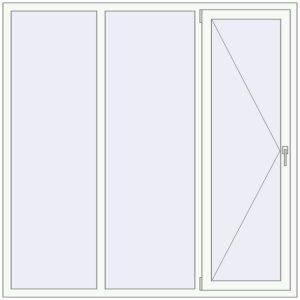 Buy Tilt-and-Turn 1800x1800 mm KORSA BRILLANT RAL 9016 Traffic white two-sided