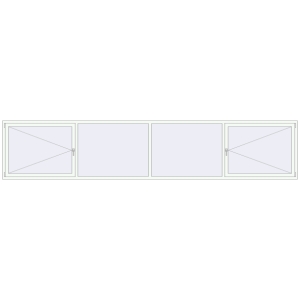 Buy Tilt-and-Turn 5000x1000 mm KORSA STANDARD-RENOVATION (Euro 70) RAL 9016 Traffic white two-sided