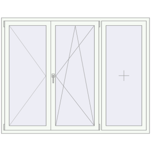 Buy Tilt-and-Turn 1920x1500 mm KORSA ENERGY-SAVING (SYNEGO MD) RAL 9016 Traffic white two-sided