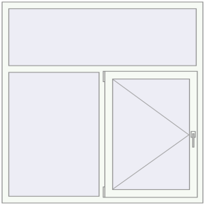 Tilt-and-Turn 1500x1500 mm KORSA STANDARD (Euro 70) RAL 9016 Traffic white two-sided. View from inside Buy Tilt-and-Turn 1500x1500 mm KORSA STANDARD (Euro 70) RAL 9016 Traffic white two-sided