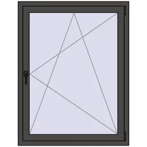 Buy Tilt-and-Turn 1000x1300 mm KORSA STANDARD (Euro 70) BASALT_GREY two-sided