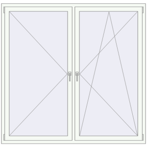 Buy Tilt-and-Turn 1850x1800 mm KORSA ENERGY-SAVING (SYNEGO MD) RAL 9016 Traffic white two-sided