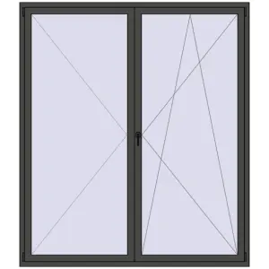 Buy Tilt-and-Turn 2000x2300 mm KORSA STANDARD (Euro 70) BASALT_GREY two-sided