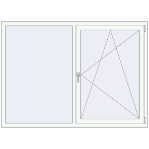 Buy Tilt-and-Turn 1835x1300 mm KORSA ENERGY-SAVING (SYNEGO MD) RAL 9016 Traffic white two-sided