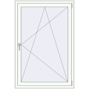 Buy Tilt-and-Turn 1000x1500 mm KORSA BASE (Euro-Design 60) RAL 9016 Traffic white two-sided