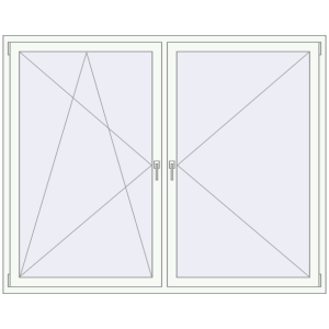 Buy Tilt-and-Turn 2000x1600 mm KORSA ENERGY-SAVING (SYNEGO MD) RAL 9016 Traffic white two-sided