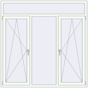 Buy Tilt-and-Turn 1800x1800 mm KORSA BRILLANT RAL 9016 Traffic white two-sided