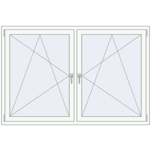 Tilt-and-Turn 1800x1200 mm KORSA STANDARD (Euro 70) RAL 9016 Traffic white two-sided. View from inside Buy Tilt-and-Turn 1800x1200 mm KORSA STANDARD (Euro 70) RAL 9016 Traffic white two-sided