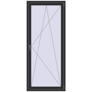 Buy Tilt-and-Turn 860x2000 mm KORSA BASE (Euro-Design 60) ANTHRACITE_GREY_GLATT two-sided