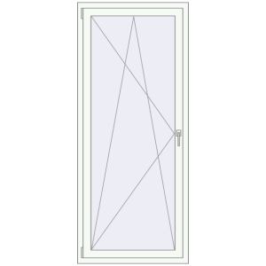 Buy Tilt-and-Turn 756x2000 mm KORSA Aluprof MB86 RAL 9016 Traffic white two-sided