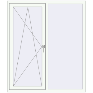 Tilt-and-Turn 1320x1530 mm KORSA BASE (Euro-Design 60) RAL 9016 Traffic white two-sided. View from inside Buy Tilt-and-Turn 1320x1530 mm KORSA BASE (Euro-Design 60) RAL 9016 Traffic white two-sided
