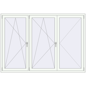 Buy Tilt-and-Turn 2160x1500 mm KORSA STANDARD (Euro 70) RAL 9016 Traffic white two-sided