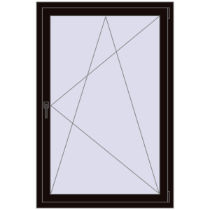 Buy Tilt-and-Turn 1000x1500 mm KORSA BASE (Euro-Design 60) BLACK_BROWN two-sided