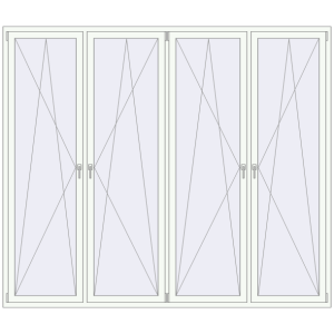 Buy Tilt-and-Turn 2800x2400 mm KORSA ENERGY-SAVING (SYNEGO MD) RAL 9016 Traffic white two-sided