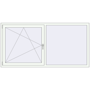 Tilt-and-Turn 2000x1000 mm KORSA ENERGY-SAVING (SYNEGO MD) RAL 9016 Traffic white two-sided. View from inside Buy Tilt-and-Turn 2000x1000 mm KORSA ENERGY-SAVING (SYNEGO MD) RAL 9016 Traffic white two-sided
