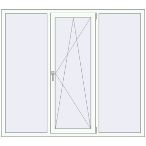 Tilt-and-Turn 1820x1590 mm KORSA BRILLANT RAL 9016 Traffic white two-sided. View from inside Buy Tilt-and-Turn 1820x1590 mm KORSA BRILLANT RAL 9016 Traffic white two-sided
