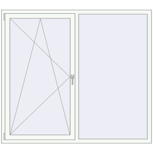 Buy Tilt-and-Turn 1750x1620 mm KORSA ENERGY-SAVING (SYNEGO MD) RAL 9016 Traffic white two-sided