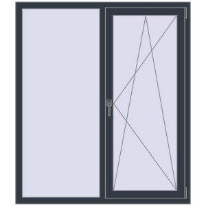 Buy Tilt-and-Turn 1300x1500 mm KORSA ENERGY-SAVING (SYNEGO MD) ANTHRACITE_GREY_STRUKTURAL two-sided