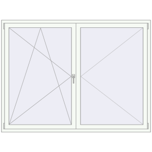 Buy Tilt-and-Turn 2000x1500 mm KORSA STANDARD (Euro 70) RAL 9016 Traffic white two-sided