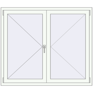 Tilt-and-Turn 1400x1200 mm KORSA BRILLANT RAL 9016 Traffic white two-sided. View from inside Buy Tilt-and-Turn 1400x1200 mm KORSA BRILLANT RAL 9016 Traffic white two-sided
