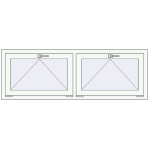 Buy Tilt-and-Turn 1600x545 mm KORSA STANDARD (Euro 70) RAL 9016 Traffic white two-sided