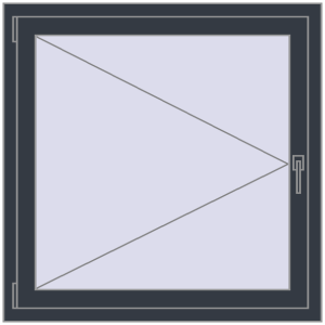 Buy Tilt-and-Turn 1000x1000 mm KORSA STANDARD (Euro 70) ANTHRACITE_GREY_STRUKTURAL two-sided