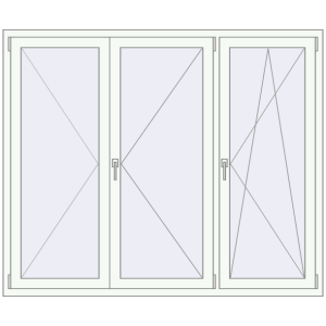 Buy Tilt-and-Turn 1800x1500 mm KORSA ENERGY-SAVING (SYNEGO MD) RAL 9016 Traffic white two-sided