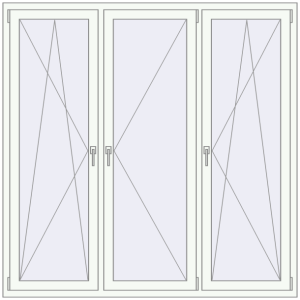 Buy Tilt-and-Turn 1800x1800 mm KORSA BASE (Euro-Design 60) RAL 9016 Traffic white two-sided