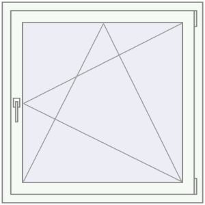 Tilt-and-Turn 1000x1000 mm KORSA STANDARD (Euro 70) RAL 9016 Traffic white two-sided. View from inside Buy Tilt-and-Turn 1000x1000 mm KORSA STANDARD (Euro 70) RAL 9016 Traffic white two-sided