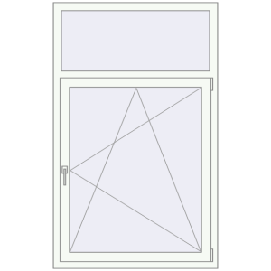 Buy Tilt-and-Turn 1020x1650 mm KORSA STANDARD (Euro 70) RAL 9016 Traffic white two-sided