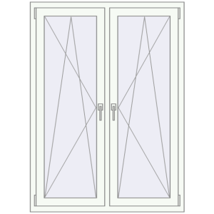 Tilt-and-Turn 1100x1500 mm KORSA STANDARD (Euro 70) RAL 9016 Traffic white two-sided. View from inside Buy Tilt-and-Turn 1100x1500 mm KORSA STANDARD (Euro 70) RAL 9016 Traffic white two-sided