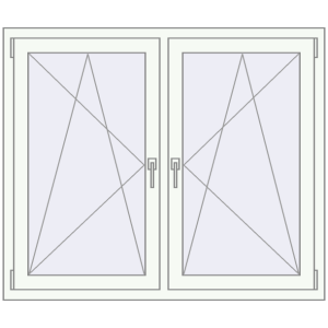 Tilt-and-Turn 1300x1100 mm KORSA STANDARD (Euro 70) RAL 9016 Traffic white two-sided. View from inside Buy Tilt-and-Turn 1300x1100 mm KORSA STANDARD (Euro 70) RAL 9016 Traffic white two-sided