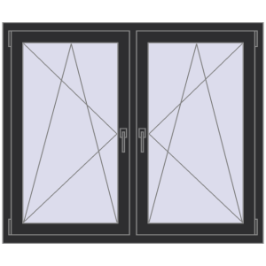 Buy Tilt-and-Turn 1300x1100 mm KORSA STANDARD (Euro 70) ANTHRACITE_GREY_GLATT two-sided