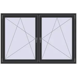 Buy Tilt-and-Turn 1800x1200 mm KORSA STANDARD (Euro 70) ANTHRACITE_GREY_GLATT two-sided