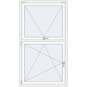 Buy Tilt-and-Turn 1000x1800 mm KORSA BASE (Euro-Design 60) RAL 9016 Traffic white two-sided