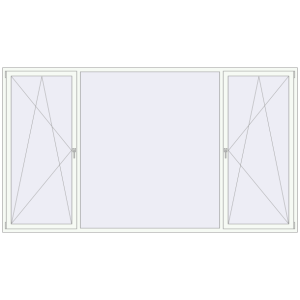 Buy Tilt-and-Turn 3510x1960 mm KORSA ENERGY-SAVING (SYNEGO MD) RAL 9016 Traffic white two-sided