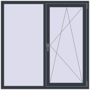 Buy Tilt-and-Turn 1360x1380 mm KORSA ENERGY-SAVING (SYNEGO MD) ANTHRACITE_GREY_STRUKTURAL two-sided