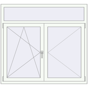 Buy Tilt-and-Turn 1430x1320 mm KORSA ENERGY-SAVING (SYNEGO MD) RAL 9016 Traffic white two-sided