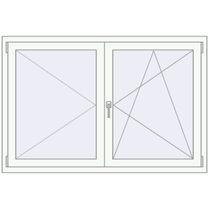 Tilt-and-Turn 1500x1000 mm KORSA ENERGY-SAVING (SYNEGO MD) RAL 9016 Traffic white two-sided. View from inside Buy Tilt-and-Turn 1500x1000 mm KORSA ENERGY-SAVING (SYNEGO MD) RAL 9016 Traffic white two-sided